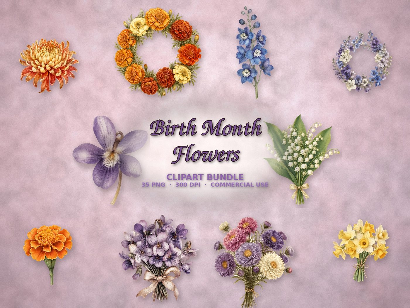 Birth Month Flowers — Preview