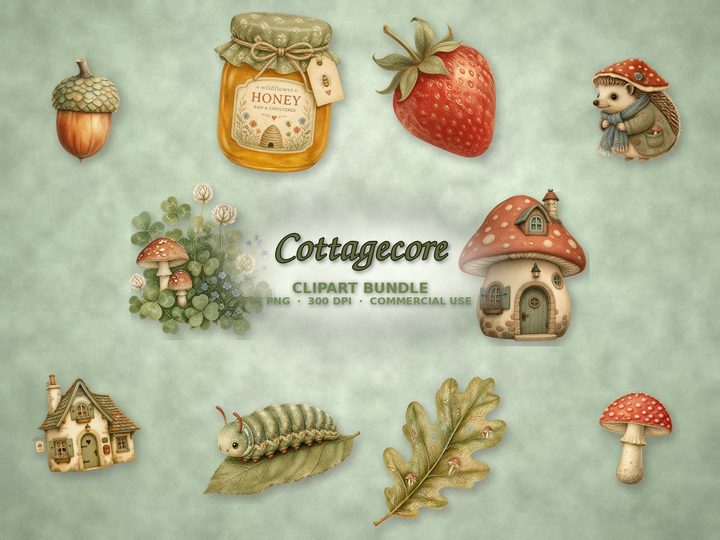 Cottagecore clipart bundle