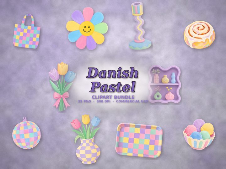 Danish Pastel clipart bundle