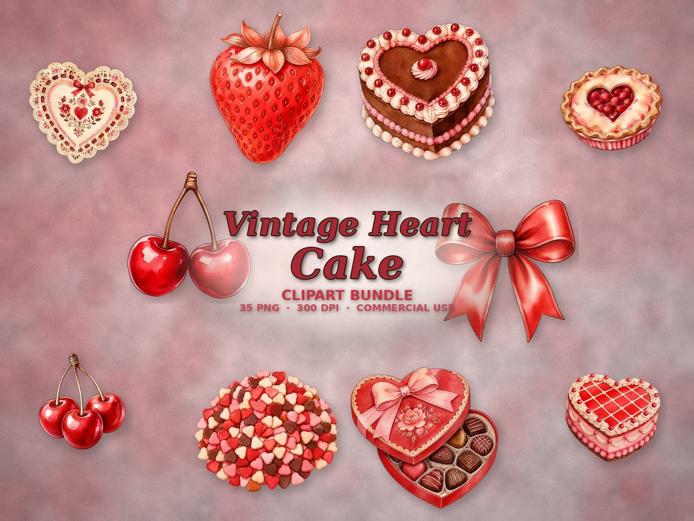 Vintage Heart Cake — Preview