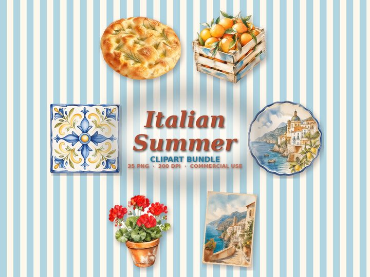 Italian Summer clipart bundle