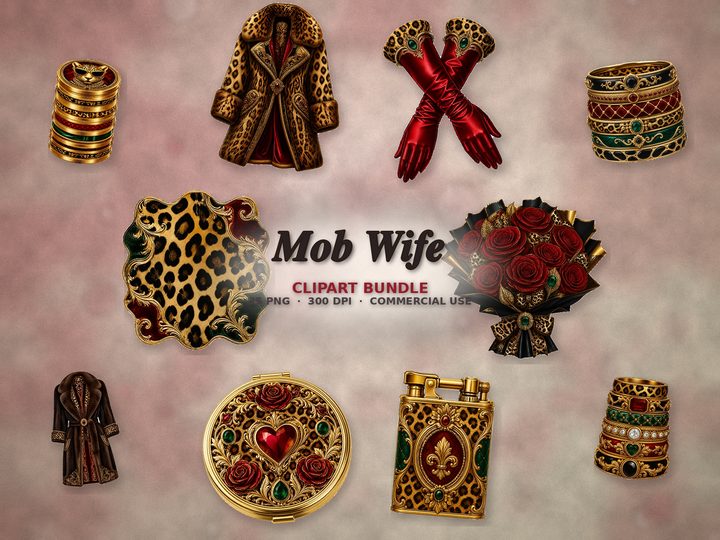 Mob Wife clipart bundle