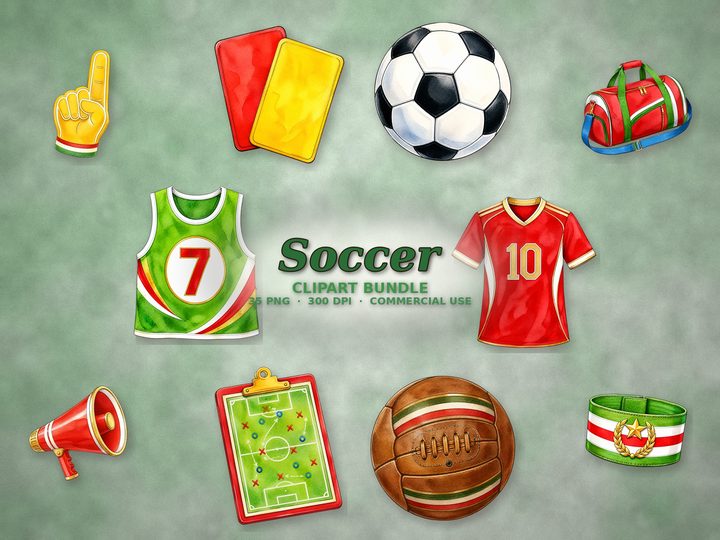 Soccer clipart bundle
